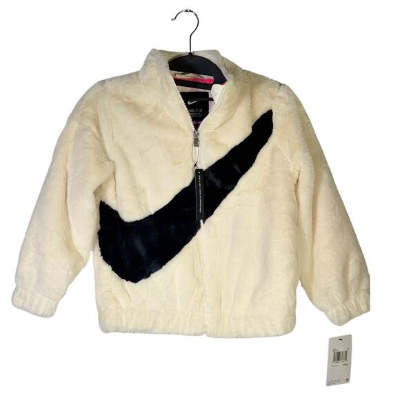 Nike Other - Nike Girls Faux Fur Colorblock Jacket Size 6X/7